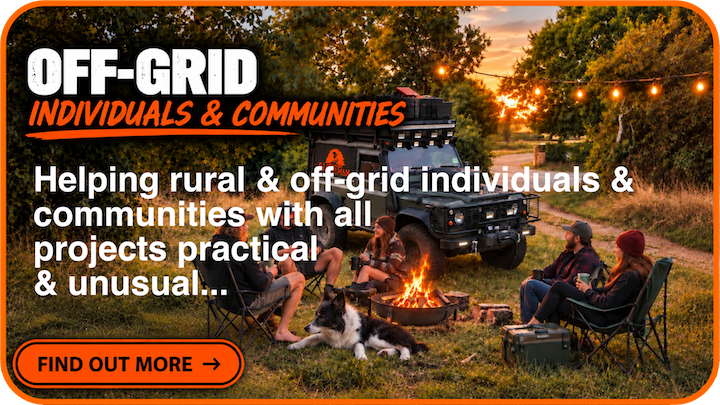 Helping rural & off-grid individuals &
communities with all 
projects practical 
& unusual...